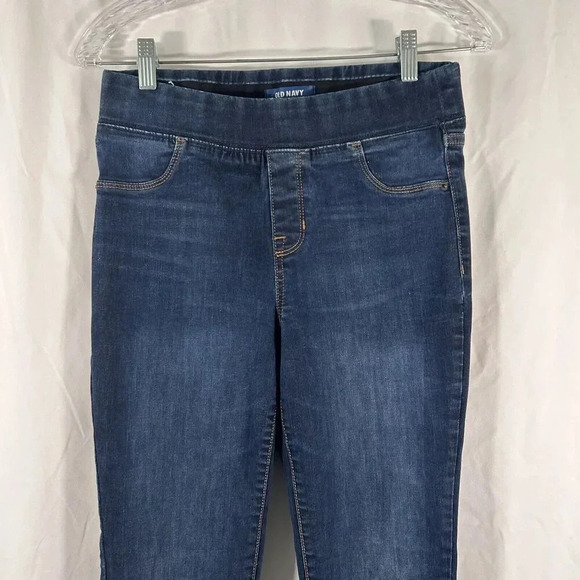 Old Navy Jeggings Women's 6 Dark Wash Denim Rockstar Pull On Mid Rise Cotton Ble - Picture 2 of 7